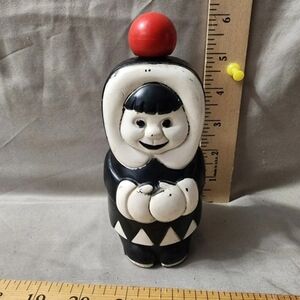 Vintage 60s Jergens Soap Bottle Figural Eskimo Indian Shape Used Empty